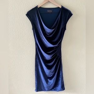 Hale Bob Vinita Velvet Ruched cowl neck Dress size XS